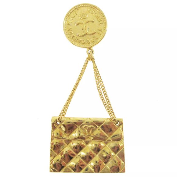 Chanel Bag Brooch Pin Gold 94P 03515 - Picture 1 of 10